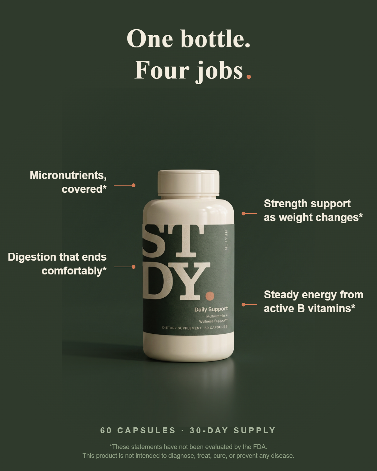 One bottle, four jobs: benefits overview